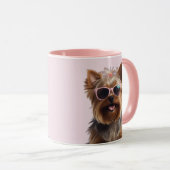Mug Funny Yorkshire Terrier Avec Lunettes De Soleil (Devant droit)