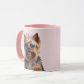 Mug Funny Yorkshire Terrier Avec Lunettes De Soleil (Devant gauche)