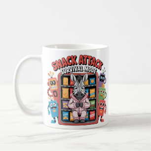 Mug Funny Zebra Pajamas Snack Vending Comic Vector