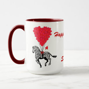 Mug Funny zèbre coeur amour Valentines