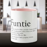 Mug Funtie Tante Définition Dire Drôle<br><div class="desc">Personnalisez-vous pour votre Funtie,  Tante ou Tante préférée pour créer un cadeau unique. Une façon parfaite de lui montrer à quel point elle est extraordinaire chaque jour. Conçu par Thisisnotme©</div>