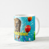 Mug Funy Tiger Party Balloon Explosion Anniversaire (Devant droit)