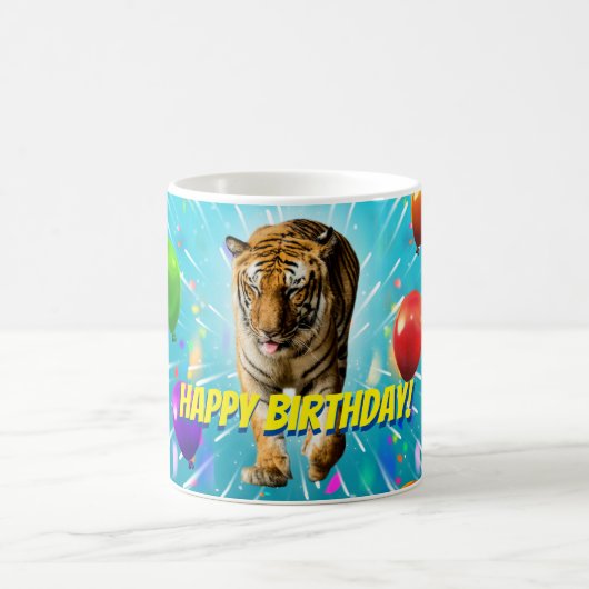 Mug Funy Tiger Party Balloon Explosion Anniversaire (Centre)