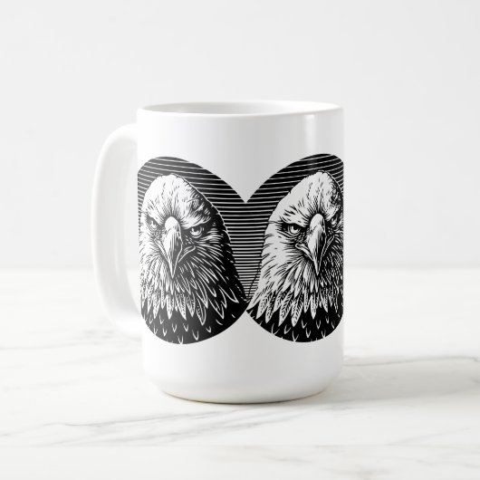 Mug Furie de feu : Le regard puissant d'un aigle (Devant gauche)