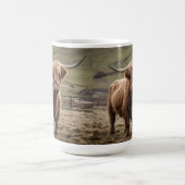 Mug **"Furry Majesty : The Woolly Brown Highland Cow"* (Centre)