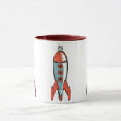 Mug fusée spatiale rétro, fusée spatiale rétro, rétro  (Centre)