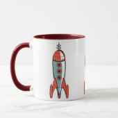 Mug fusée spatiale rétro, fusée spatiale rétro, rétro  (Gauche)