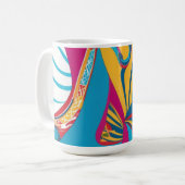 Mug Fusion Abstraite de Batik Tropical Vibrant avec Fe (Devant gauche)