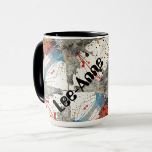 Mug Fusion artistique de feuille et de coup de pinceau
