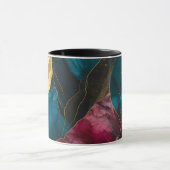 Mug Fusion de marbre sarcelle et or de minuit (Centre)