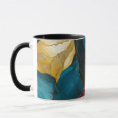 Mug Fusion de marbre sarcelle et or de minuit (Gauche)