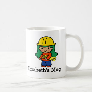 Mug Futur Architecte/Ingénieur fille en Casquette dur