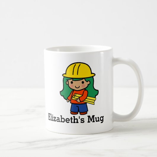 Mug Futur Architecte/Ingénieur fille en Casquette dur (Droite)