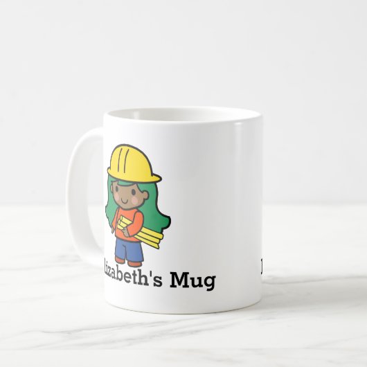 Mug Futur Architecte/Ingénieur fille en Casquette dur (Devant gauche)