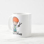 Mug Futur Barbier / Coiffeur Garçon avec ciseaux (Devant gauche)