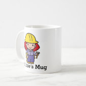 Mug Futur entrepreneur fille avec marteau et corde (Devant gauche)