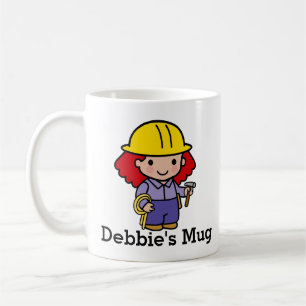 Mug Futur entrepreneur fille avec marteau et corde