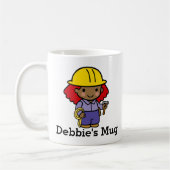 Mug Futur entrepreneur fille avec marteau et corde (Gauche)