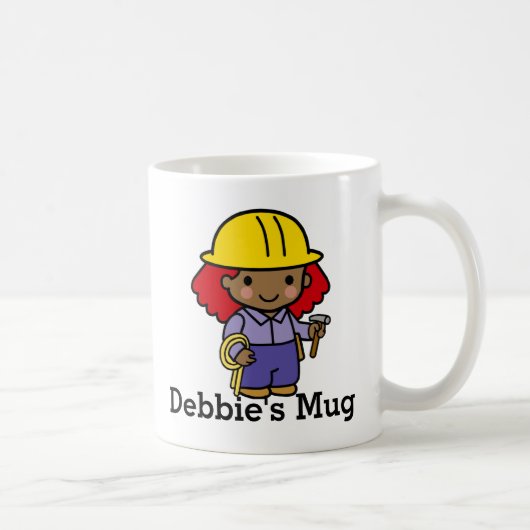 Mug Futur entrepreneur fille avec marteau et corde (Droite)