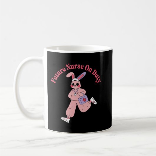 Mug Futur infirmier en service Lapin mignon (Gauche)