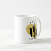 Mug Futur M. Gold Heart Mariage personnalisé Monogramm (Devant droit)