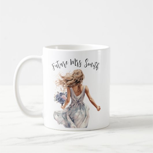 Mug Futur Mme. Belle mariée aquarelle (Gauche)