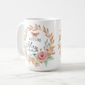 Mug Futur Mme Floral Blush Rose Gold Parties scintilla (Devant gauche)