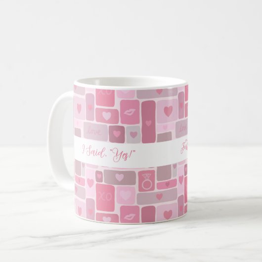 Mug Futur Mme Pink Engagement Moderne Script (Devant gauche)