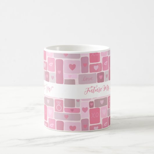 Mug Futur Mme Pink Engagement Moderne Script (Centre)
