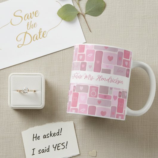 Mug Futur Mme Pink Engagement Moderne Script
