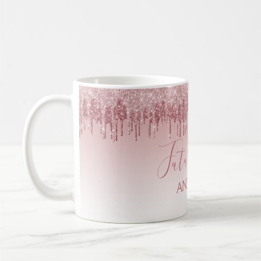 Mug Futur Mme Rose Gold - Mariée Parties scintillant r (Gauche)