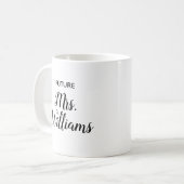Mug Futur personnalisé Mme Gift pour mariée Nouvelle f (Devant gauche)