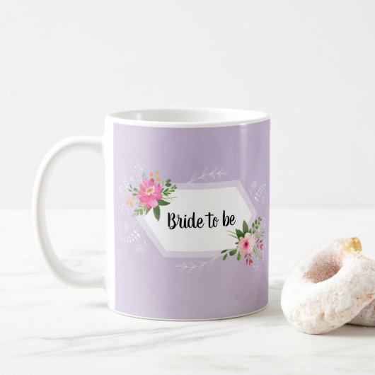 Mug Future bride aquarelle florale shower de mariage c (Avec donut)