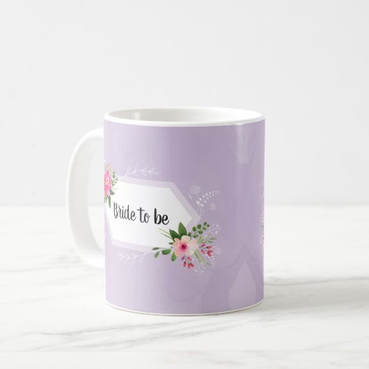 Mug Future bride aquarelle florale shower de mariage c (Devant gauche)