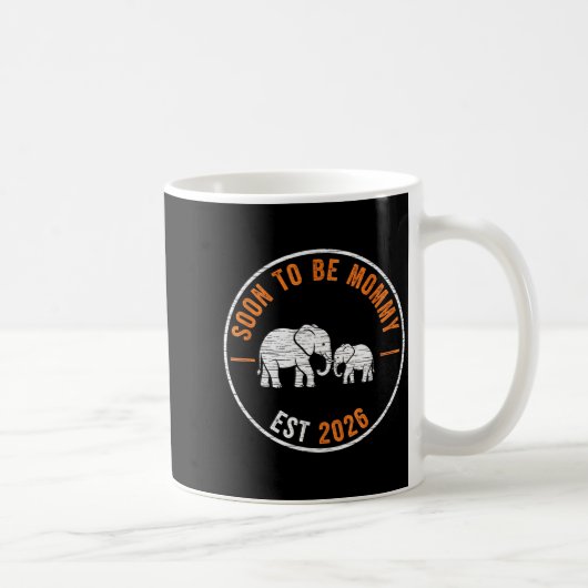 Mug Future Maman 2026 Annonce de Grossesse Eléphant (Droite)