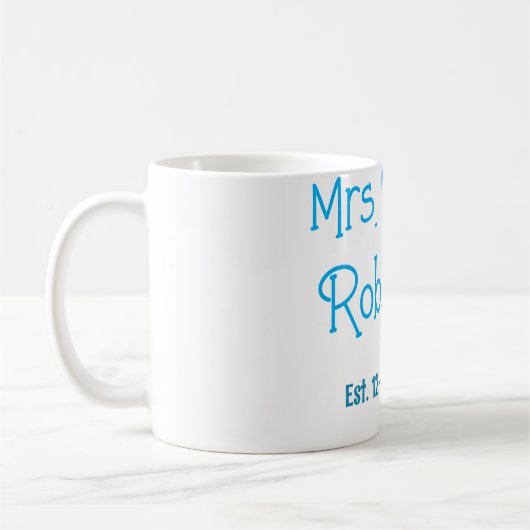 Mug Future mariée Mme ajouter nom date aquarelle cœur  (Gauche)