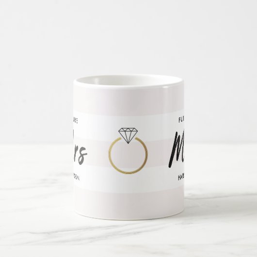 Mug Future Mme Blush Pink White Gold Diamond Script (Centre)