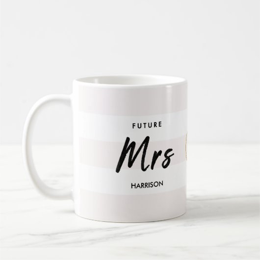 Mug Future Mme Blush Pink White Gold Diamond Script (Gauche)
