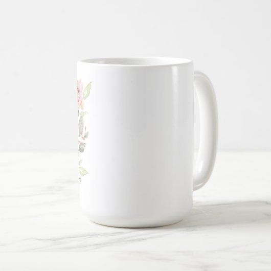 Mug Future Mme Custom Blush Roses Aquarelle Rose (Devant droit)