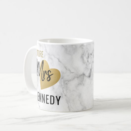 Mug Future Mme Gold Heart et marbre (Devant gauche)