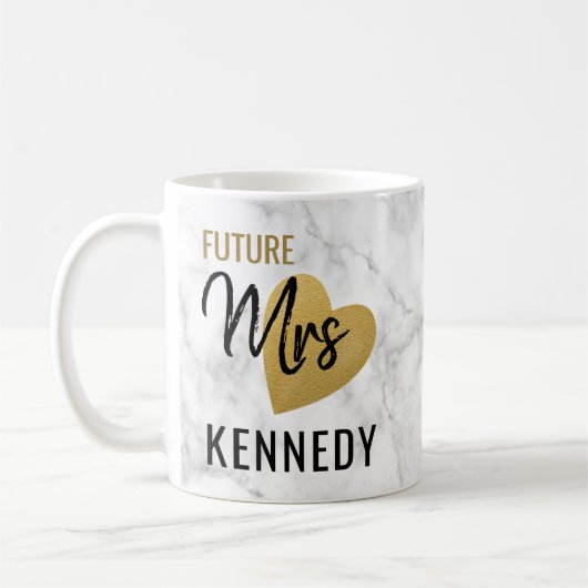 Mug Future Mme Gold Heart et marbre (Gauche)