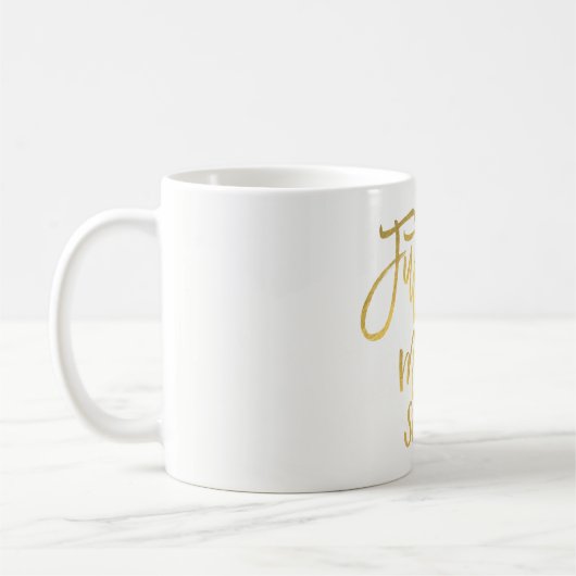 Mug FUTURE Mme. Gold Modern Script Name Personnalisé (Gauche)