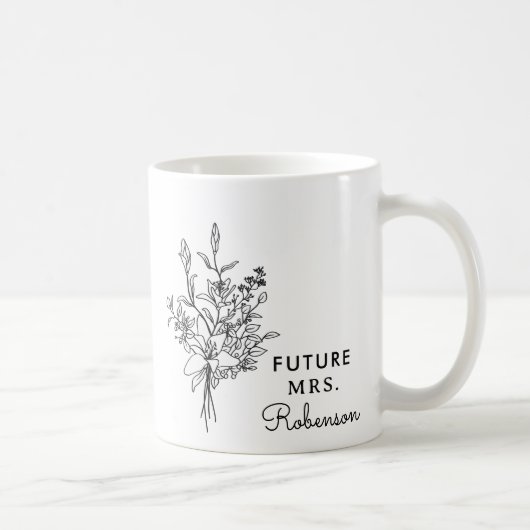 Mug Future Mme personnalisée Nom de future mariée (Droite)