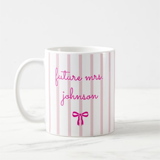 Mug Future Mme personnalisée rayure fiancée future mar (Gauche)