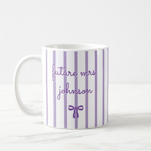 Mug Future Mme personnalisée rayure fiancée future mar (Gauche)