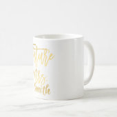 Mug FUTURE MRS. Gold Modern Script Nom personnalisé (Devant droit)