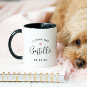Mug Future Mrs Personalized Black Script Name Wedding