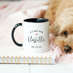 Mug Future Mrs Personalized Black Script Name Wedding<br><div class="desc">Custom "Future Mrs." women's bridal wedding coffee mug features modern black script text that can be personalized with the bride's married last name and wedding date. Includes a cute pink heart accent. Makes a perfect gift the newly engaged bride-to-be!</div>