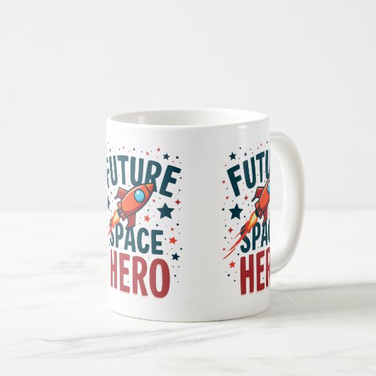Mug Future Space Hero Retro Rockship Design (Devant droit)
