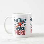 Mug Future Space Hero Retro Rockship Design (Gauche)